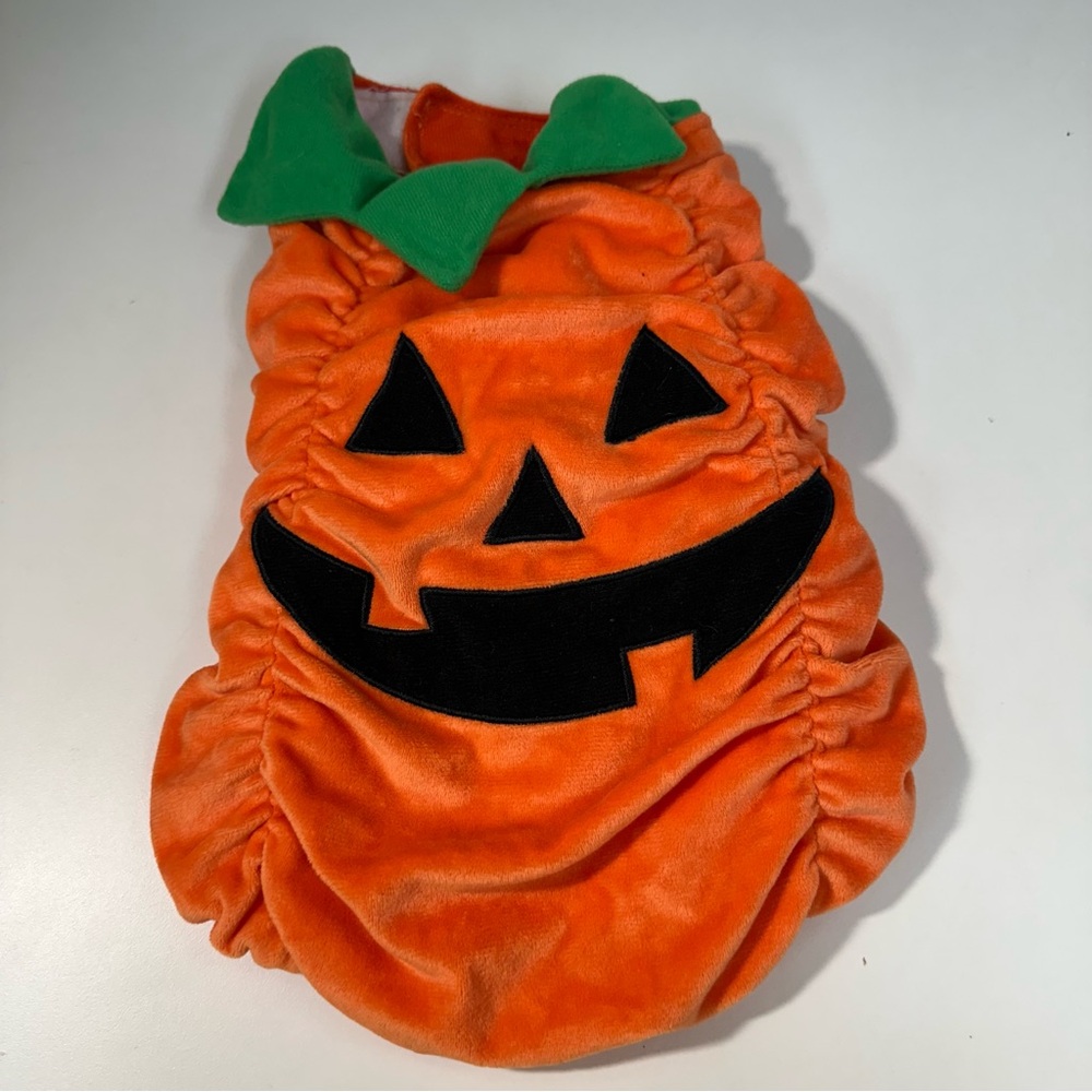Dog Coat Jacket Sweater Pumpkin Harvest Halloween Sz S/M